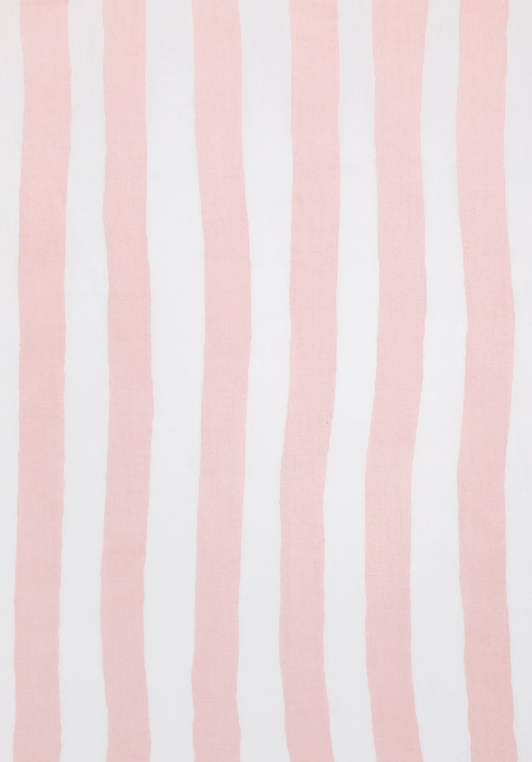 Marianne Long Robe in Pink & White Painted Stripe